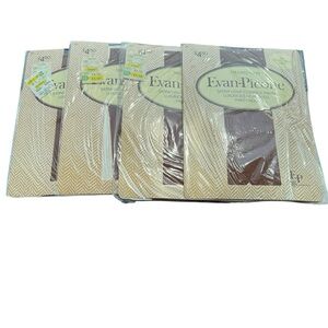 4PK Bundle Evan Picone Beige Satiny Light Control Luxurious Fit Nylon Pantyhose